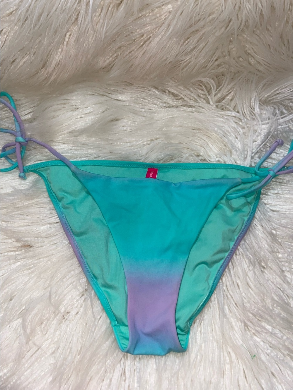 Victoria's Secret Aqua to Lavender Ombre Tie-Side Bikini Bottom
